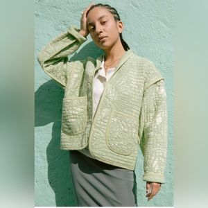 Jess Meany Tropical Lime Quilted Jacket - size S